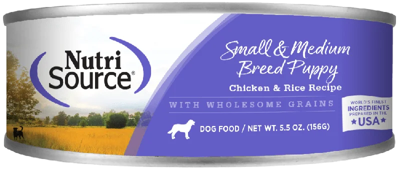 NutriSource Small and Medium Breed Puppy Chicken & Rice Canned Dog Food