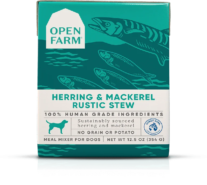 Open Farm Grain Free Herring & Mackerel Recipe Rustic Stew Wet Dog Food Topper