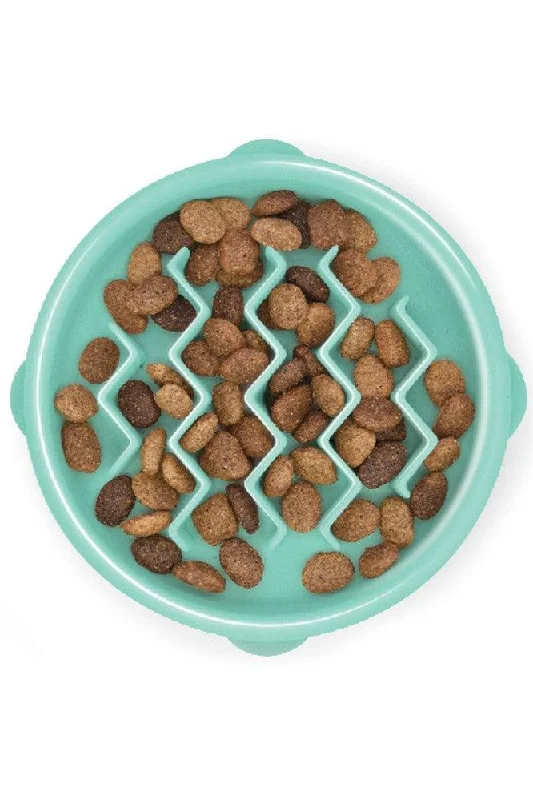 Outward Hound Fun Feeder Wave Mint Pet Bowl