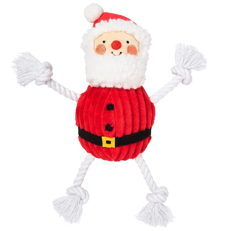 Pearhead Real Santa Claus Rope & Plush Holiday Dog Toy