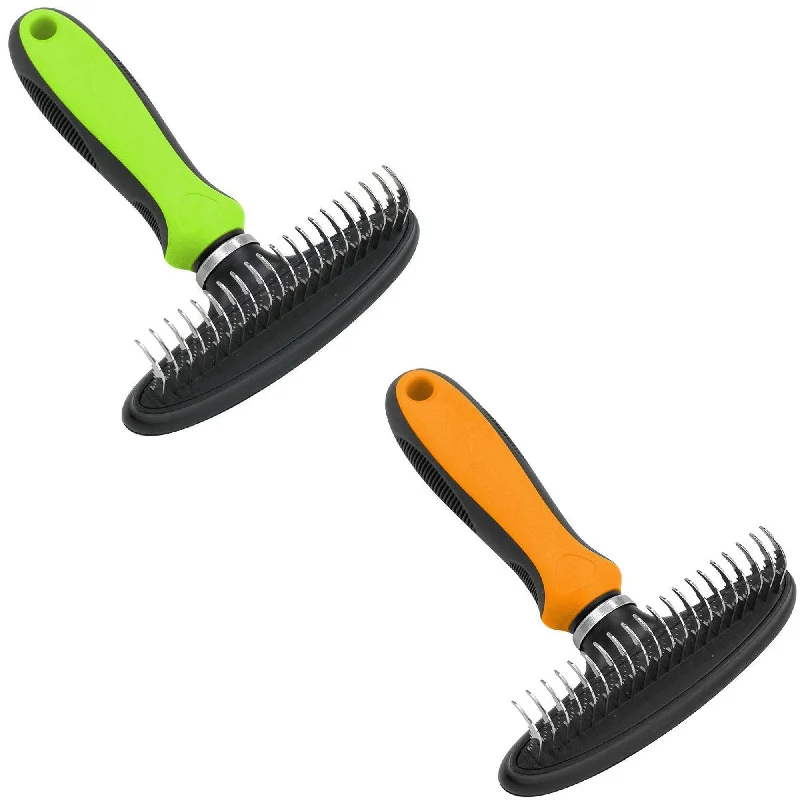 Pet Life® Flex Series Undercoat Grooming Pet Rake