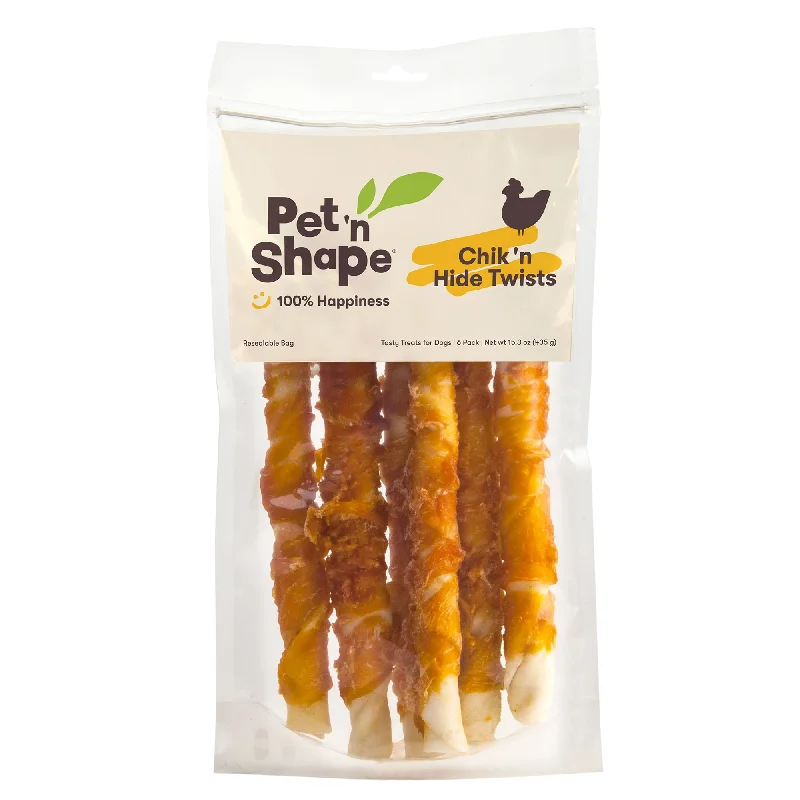 Pet 'n Shape Chicken Hide Twists Dog Treat 10" 6 Count