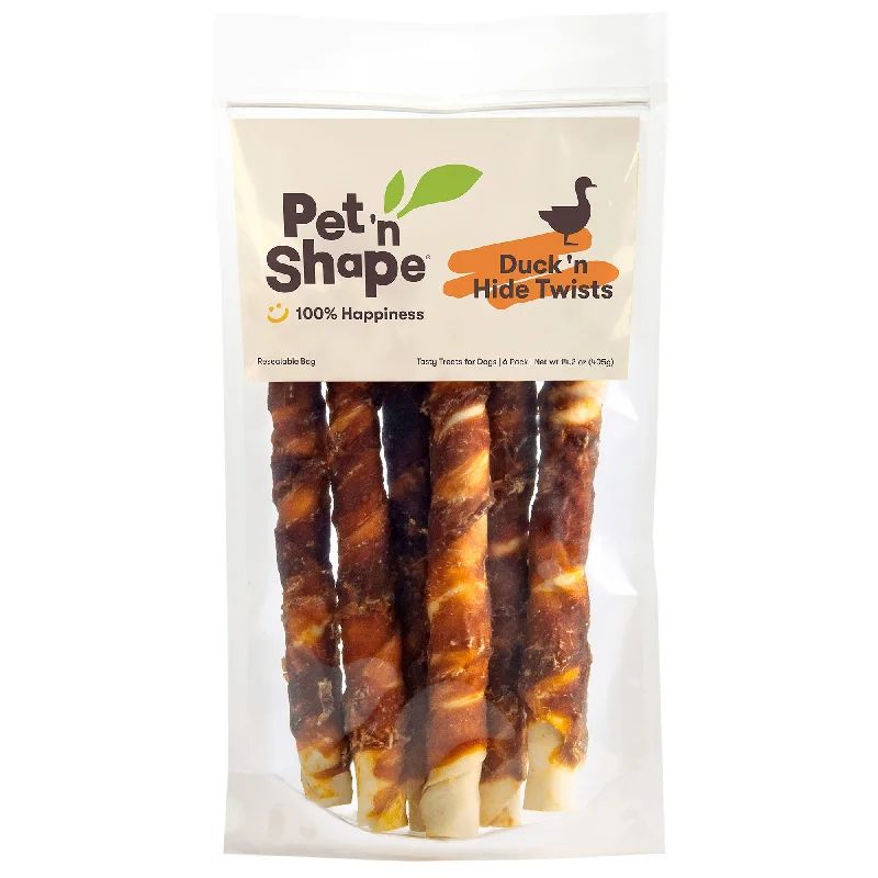 Pet 'n Shape Duck Hide Twists Dog Treat 10" 6 Count