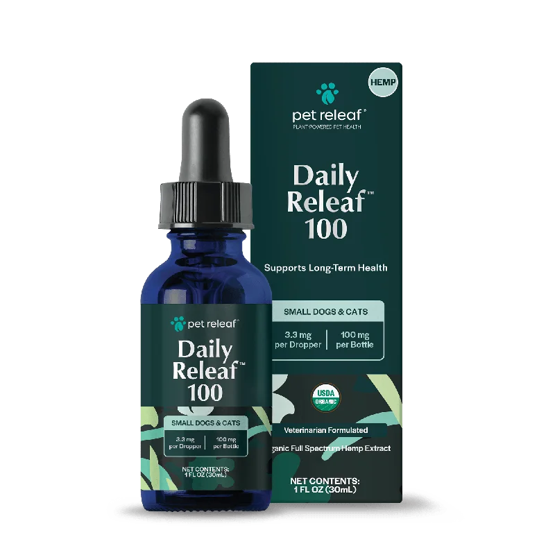 Pet Releaf Daily Releaf 100mg Hemp Oil for Small Dogs and Cats