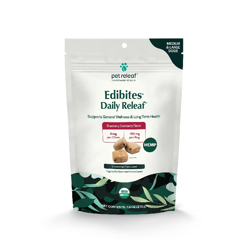 Pet Releaf Daily Releaf Edibites Blueberry Cranberry Flavor for Medium & Large Breed Dogs