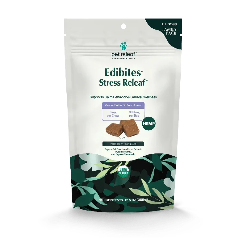 Pet Releaf Stress Releaf Family Size Edibites Peanut Butter & Carob Flavor for Dogs