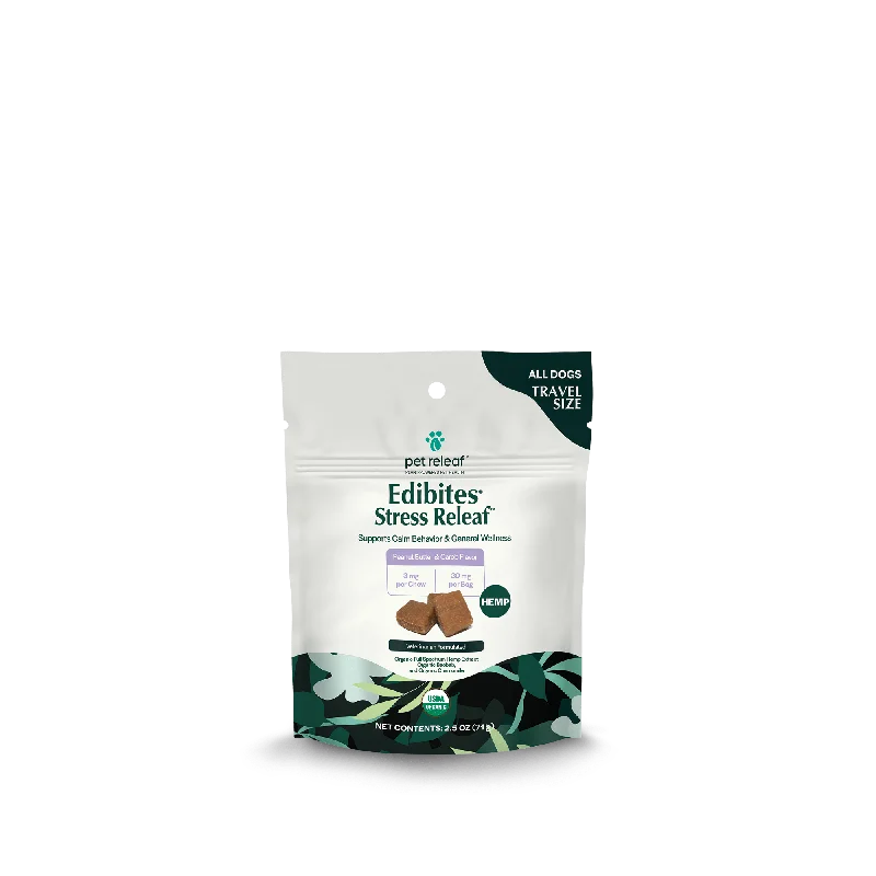 Pet Releaf Stress Releaf Travel Size Edibites Peanut Butter & Carob Flavor for Dogs