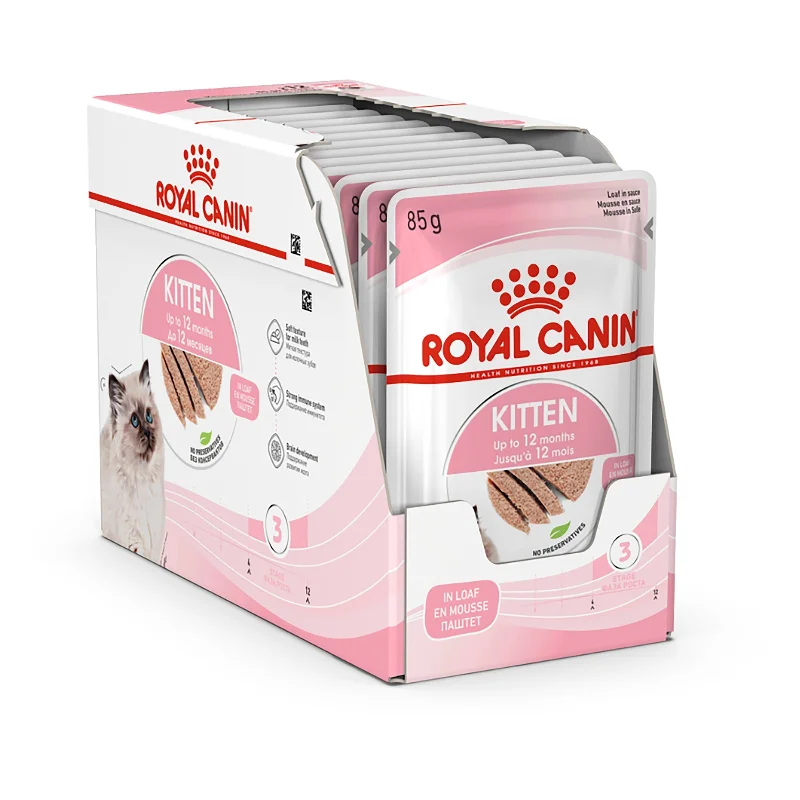 Royal Canin Kitten with Loaf Wet Food Pouches 85g x 12