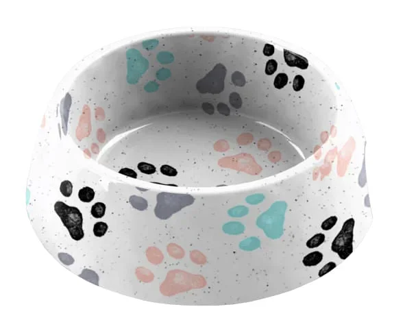 Retro Paw Print Bowl