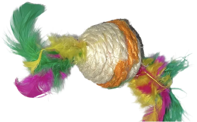 Sisal Cat Toy Balls with Feather