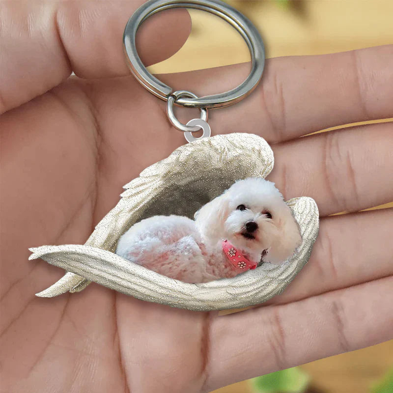 Sleeping Angel Acrylic Keychain Maltipoo