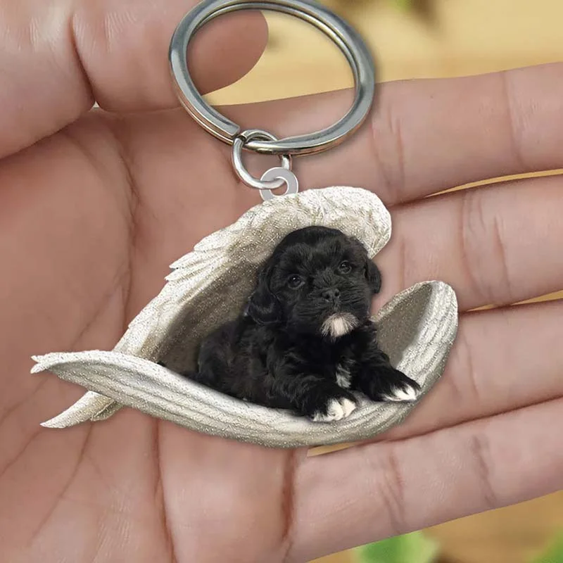 Sleeping Angel Acrylic Keychain Shih Tzu SA144