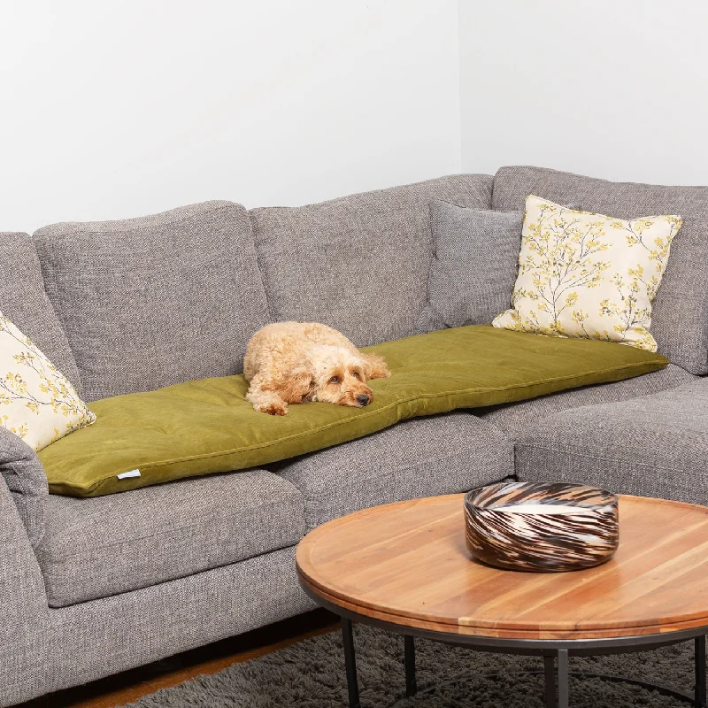 Sofa Topper in Olive Velvet by Lords & Labradors