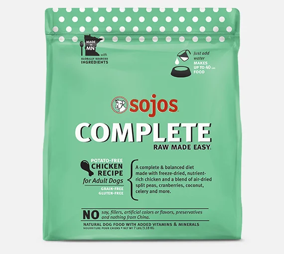 Sojos Complete Chicken Recipe Adult Freeze-Dried Grain-Free Raw Dog Food