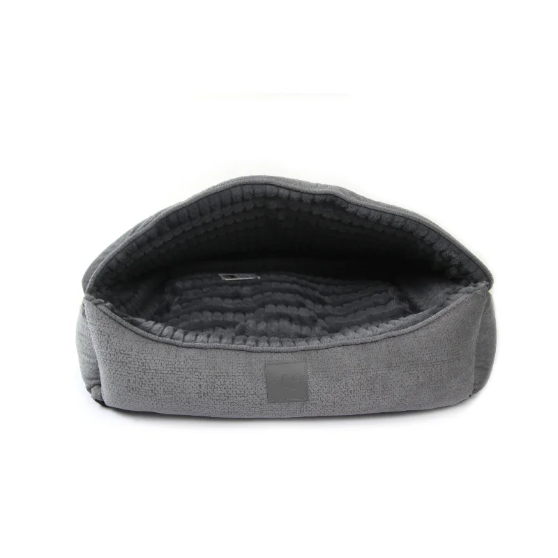 T&S Canopy Plush Grey Dog Bed