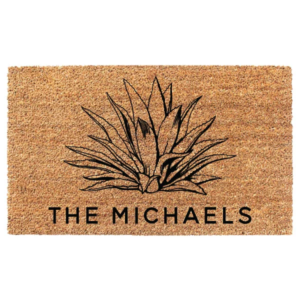 Agave Plant Last Name Custom Doormat