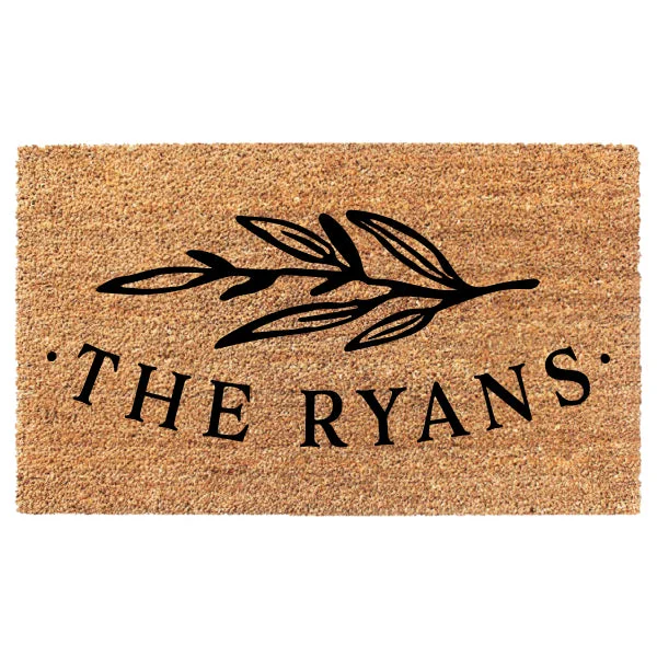 Leaf Last Name Custom Doormat