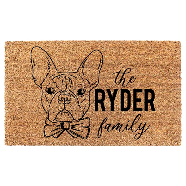 Frenchie Family Last Name Custom Doormat (Can customize breed!)