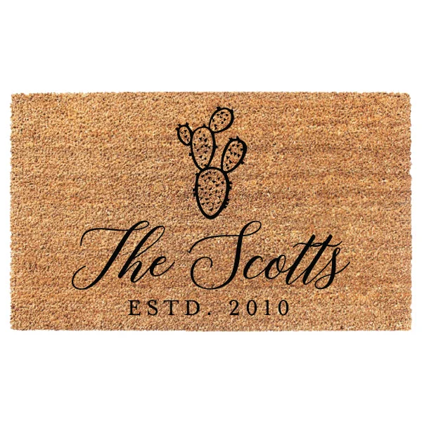 Cactus Custom Doormat Last Name