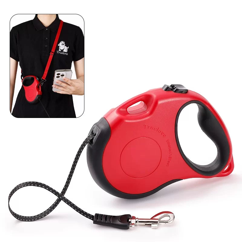 True Love Retractable Dog Leash TLL5001  - Red/Black