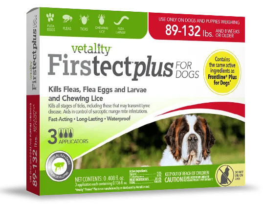 Vetality Firstect Plus Monthly Topical Flea and Tick Treatment for Extra Large Dogs