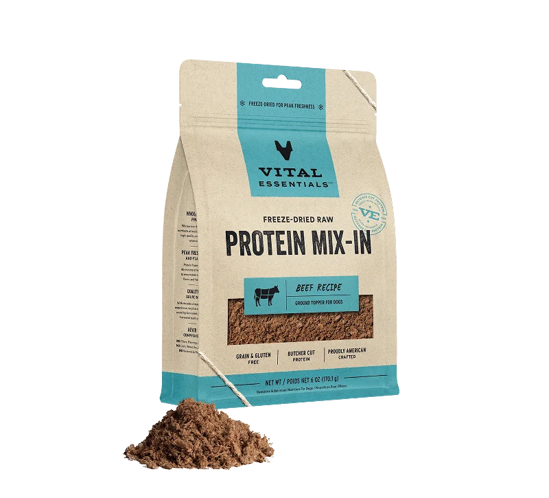 Vital Essentials Beef Recipe Freeze-Dried Raw Protein Mix-In Ground Topper For Dogs