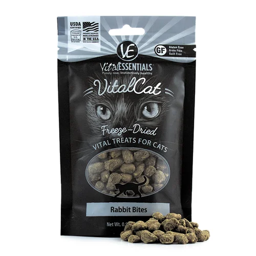 Vital Essentials Freeze Dried Rabbit Bites Treats for Cats