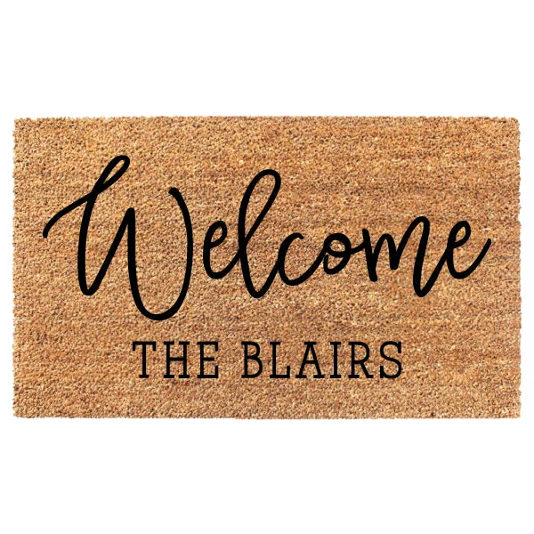 Welcome Last Name Script Doormat