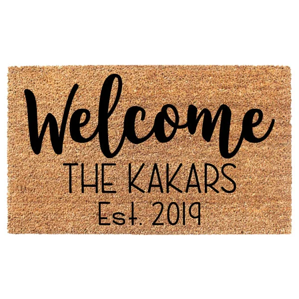 Welcome Custom Last Name Doormat