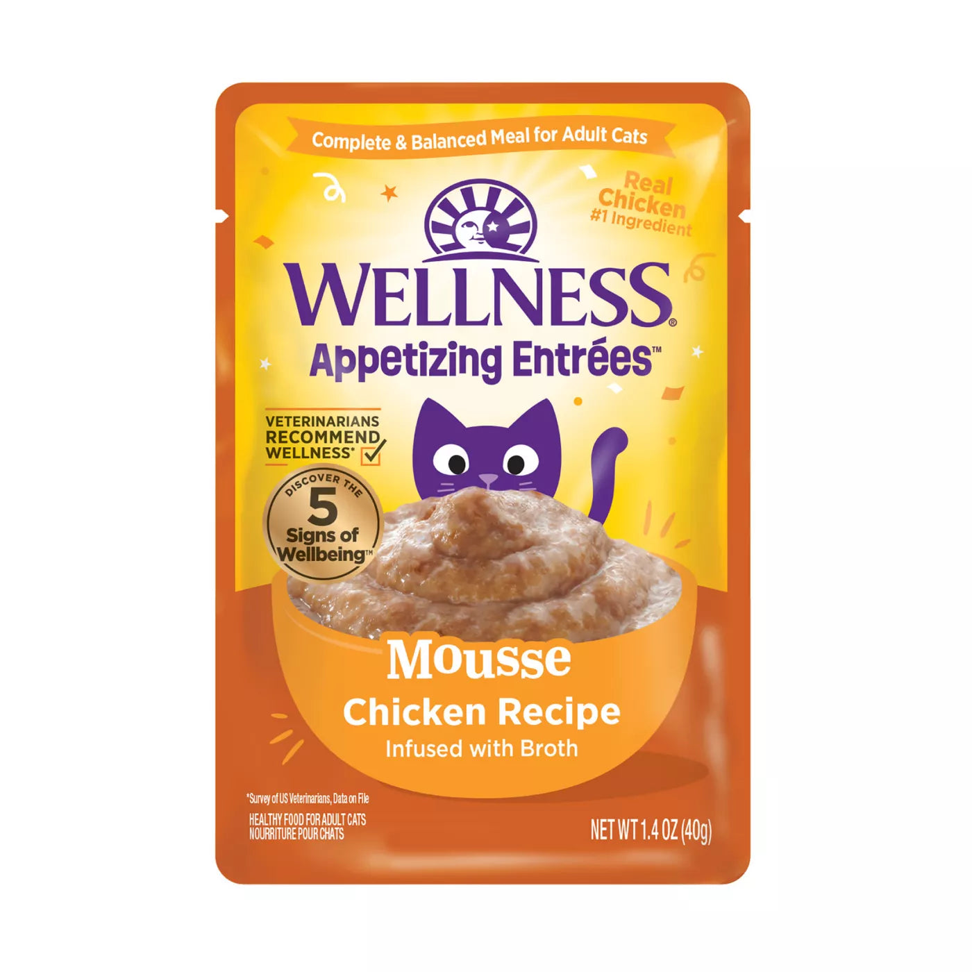 Wellness Appetizing Entrees Mouse Chicken Wet Cat Food Pouch