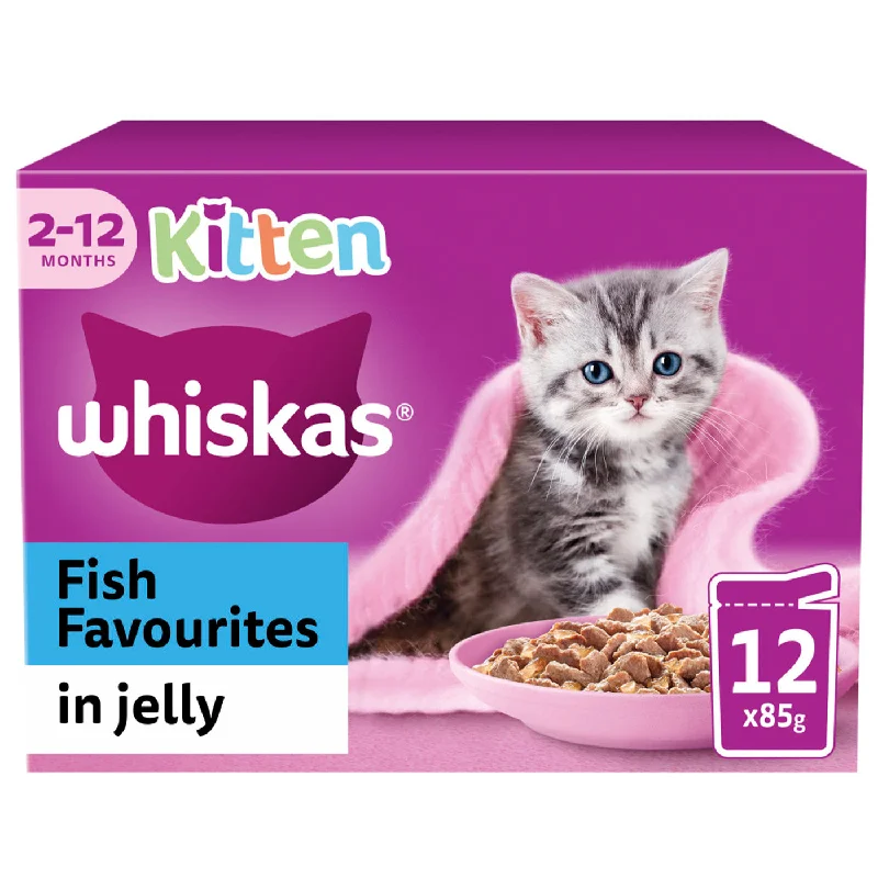 Whiskas 2-12 Months Kitten Fish Favourites in Jelly (12x85g)