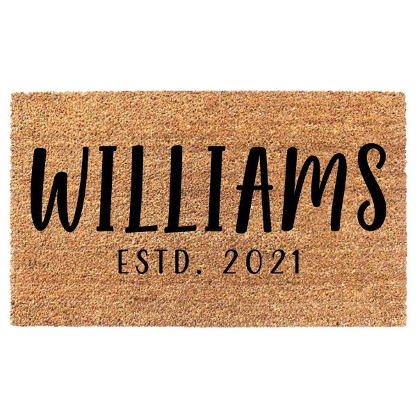 Last Name Doormat with Year