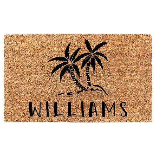 Palm Tree Last Name Custom Doormat