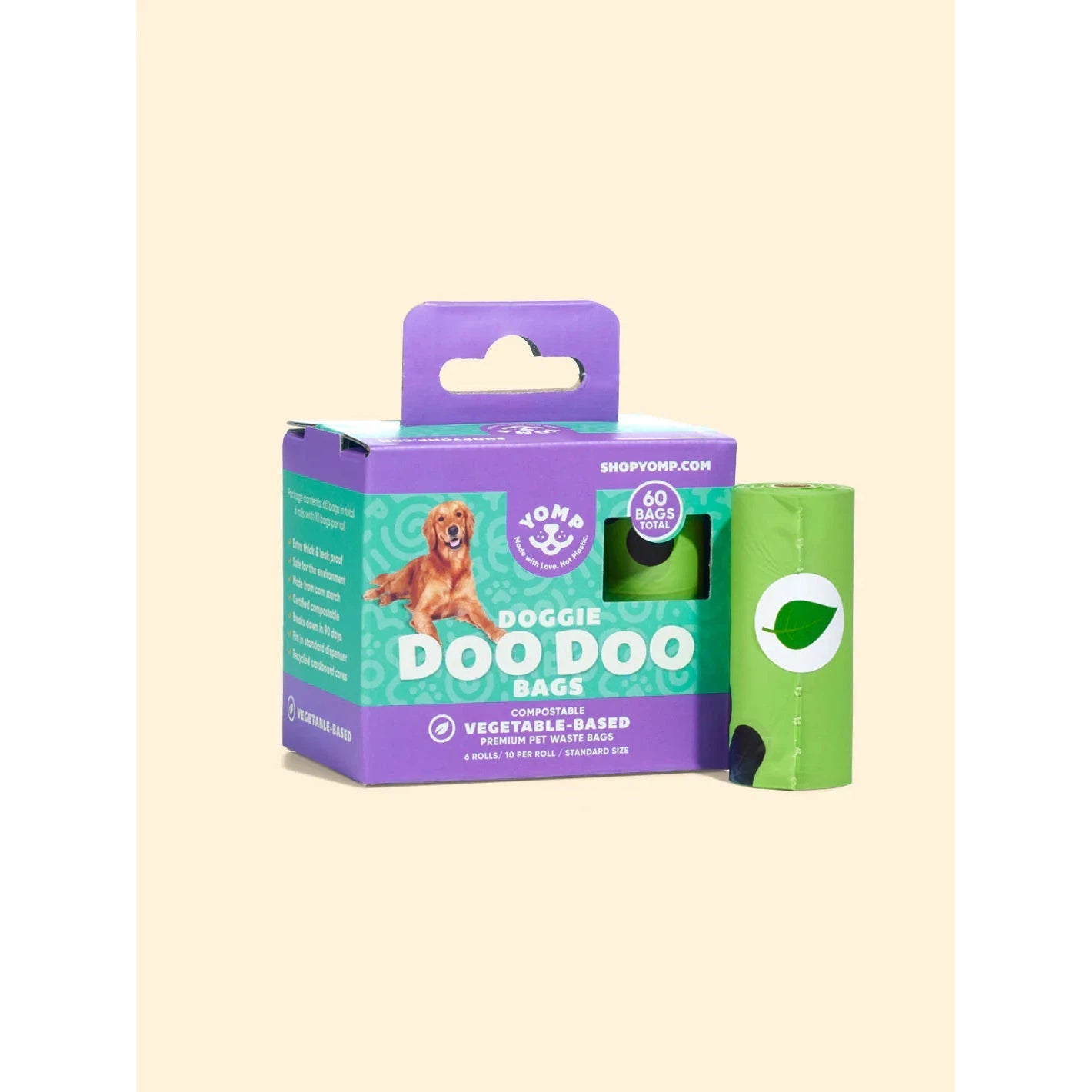 Yomp Doggie Doo Doo Compostable Poop Bags 6 Rolls 60 Bags